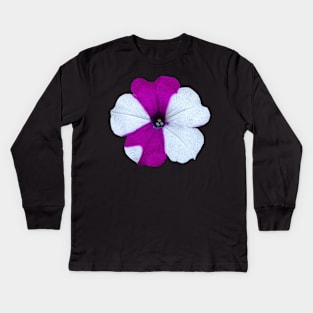 white and purple flower Kids Long Sleeve T-Shirt